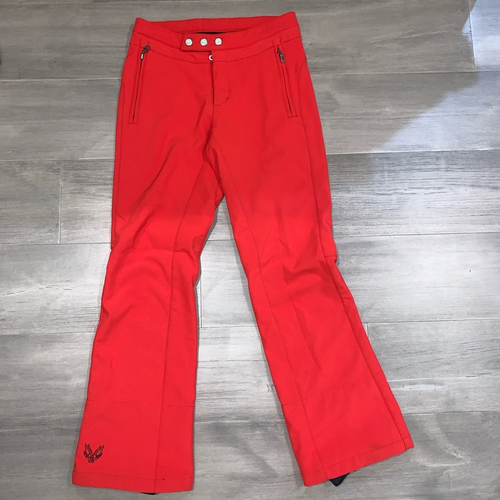 Red snow pants